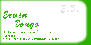 ervin dongo business card